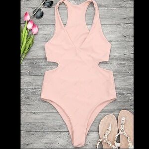 Pink one piece swimsuit